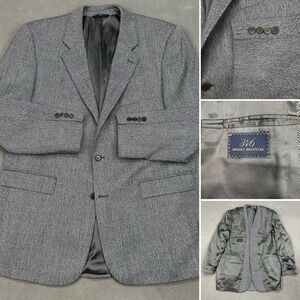 Vintage Brooks Brothers 100% Wool Men's 46L Blazer Sport Coat Jacket‎ Gray READ